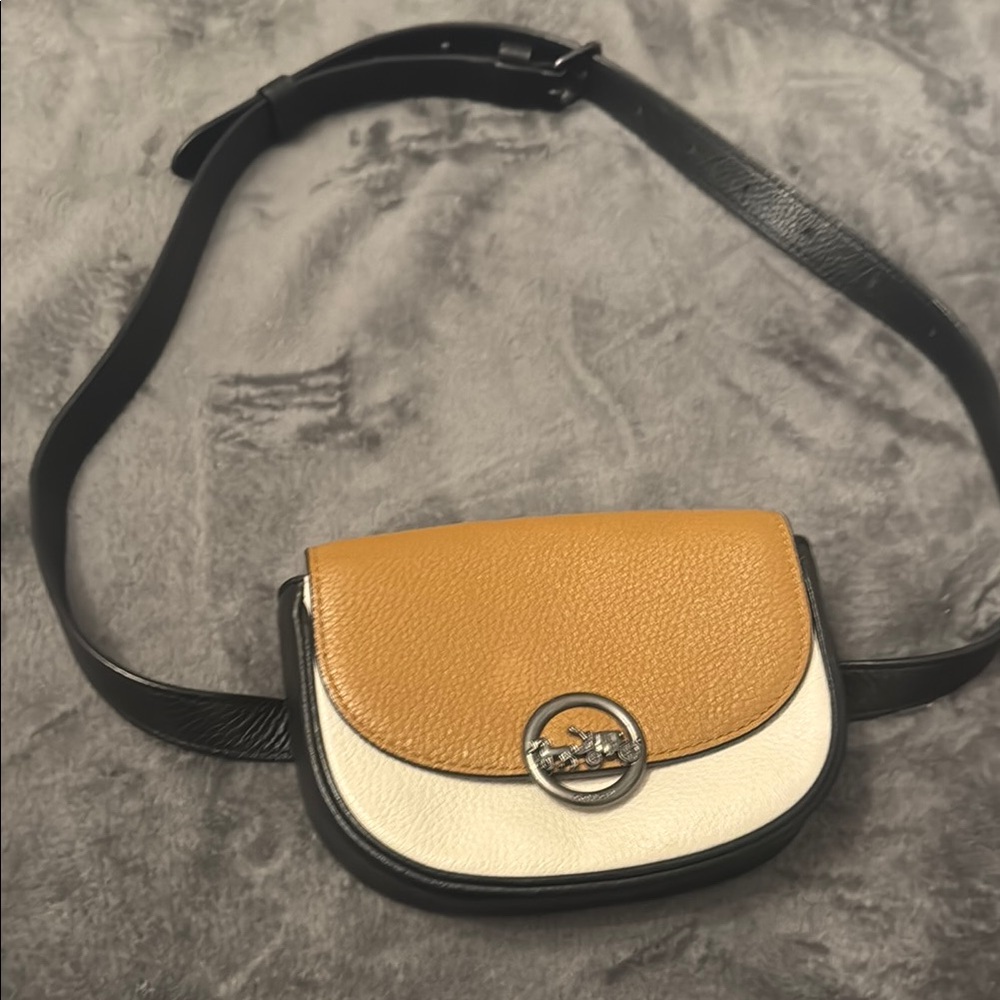 Coach Tan and Cream belt/Crossbody Bag